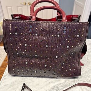 Coach 1941 Rogue Oxblood Satchel Rivets 12164 Triple Compartment Bag